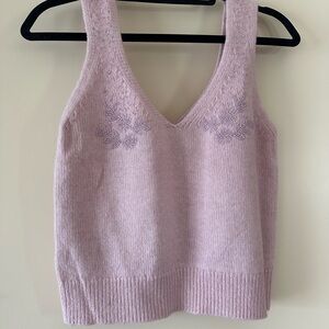 Mango Pink Beaded Knit Tank Top